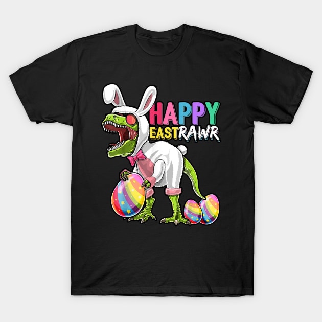 T Rex Dinosaur Easter Bunny Egg Costume Kids T-Shirt by Rich kid